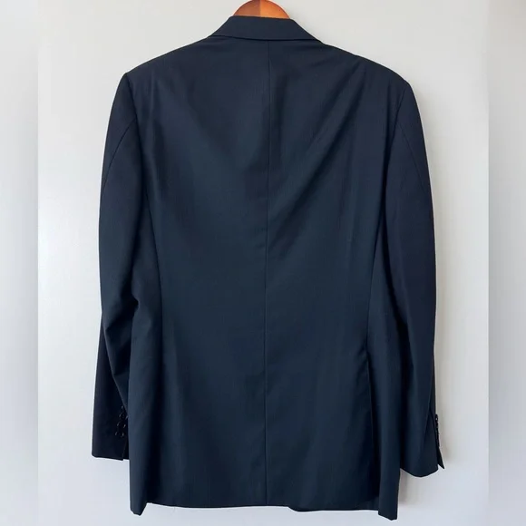 Canali 2 Piece Black Italian Suit Pure Wool